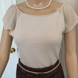 EXPRESS- Sleeve Form Fitting Top - Boat Neck